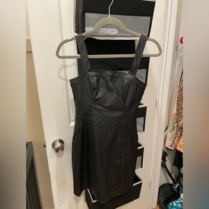 Abercrombie vegan leather black mini dress